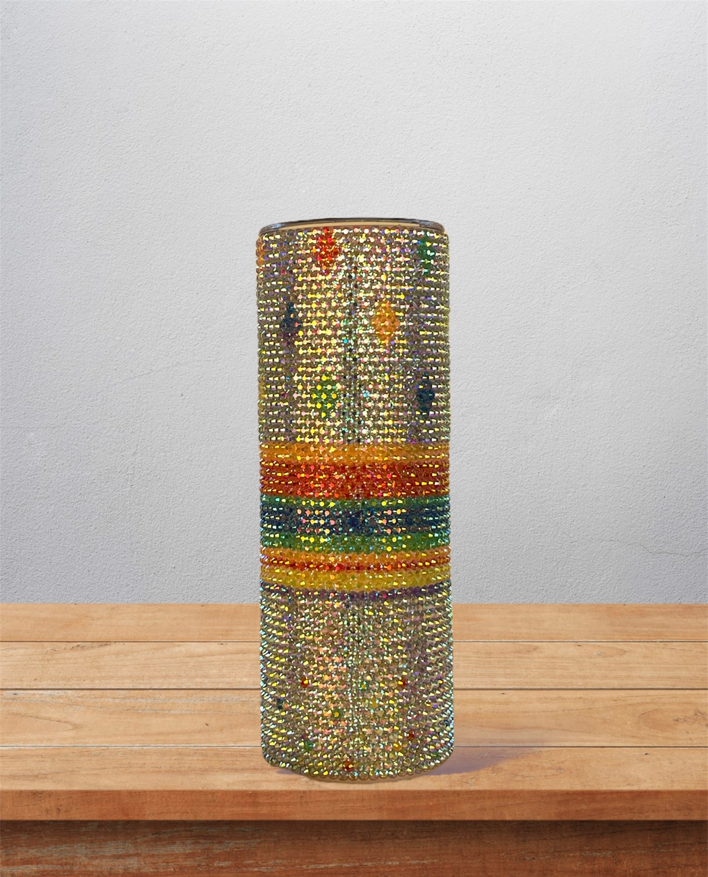 Multi-color rhinestone tumbler