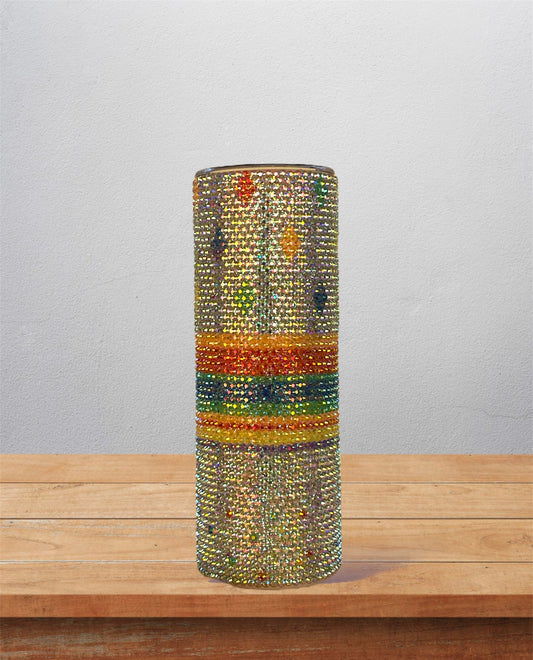 Multi-color rhinestone tumbler